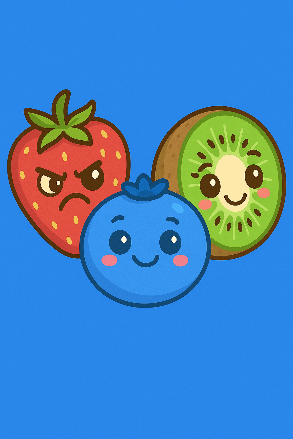 Fruits skin preview showing cartoon fruit characters